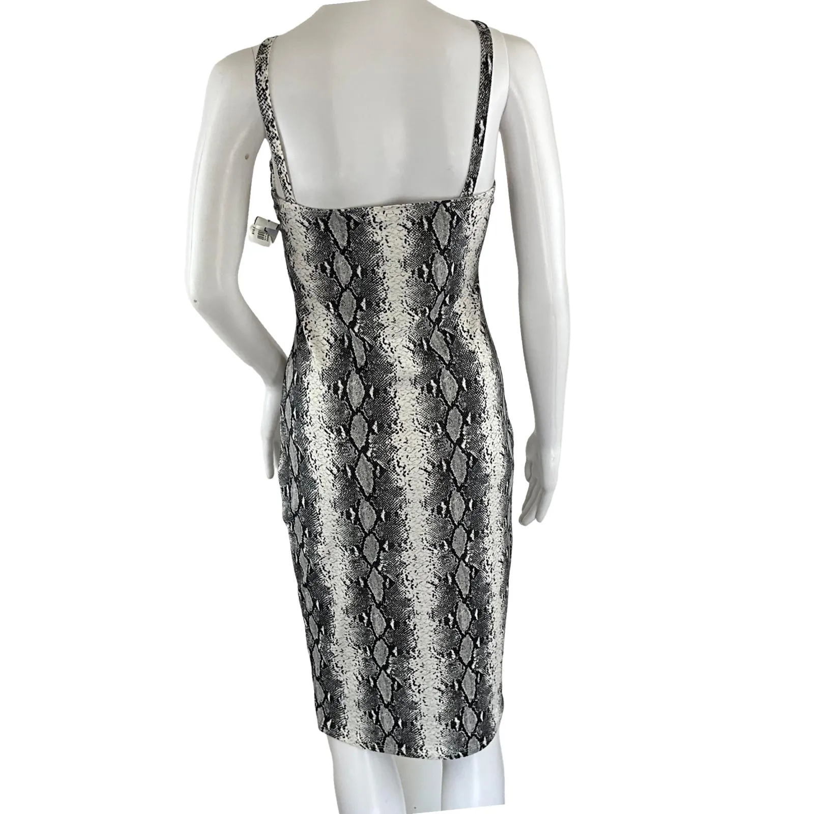 Jade Women's Skin Dress In Gray Snake Print Sleeveless Sz L