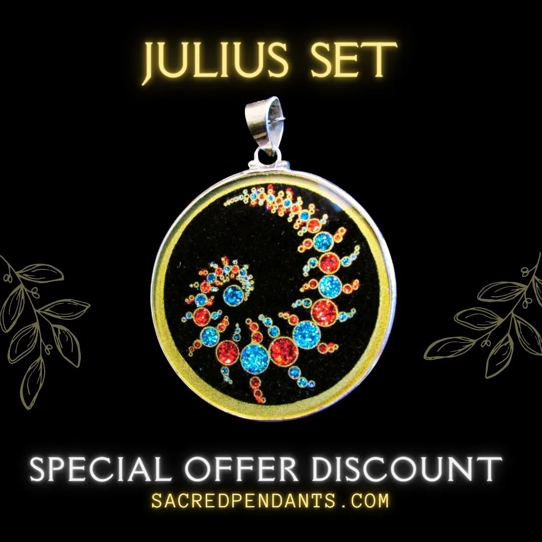 Julius Set Limited Edition -Sacred Geometry Gemstone Pendant - Crystals - EMF protection