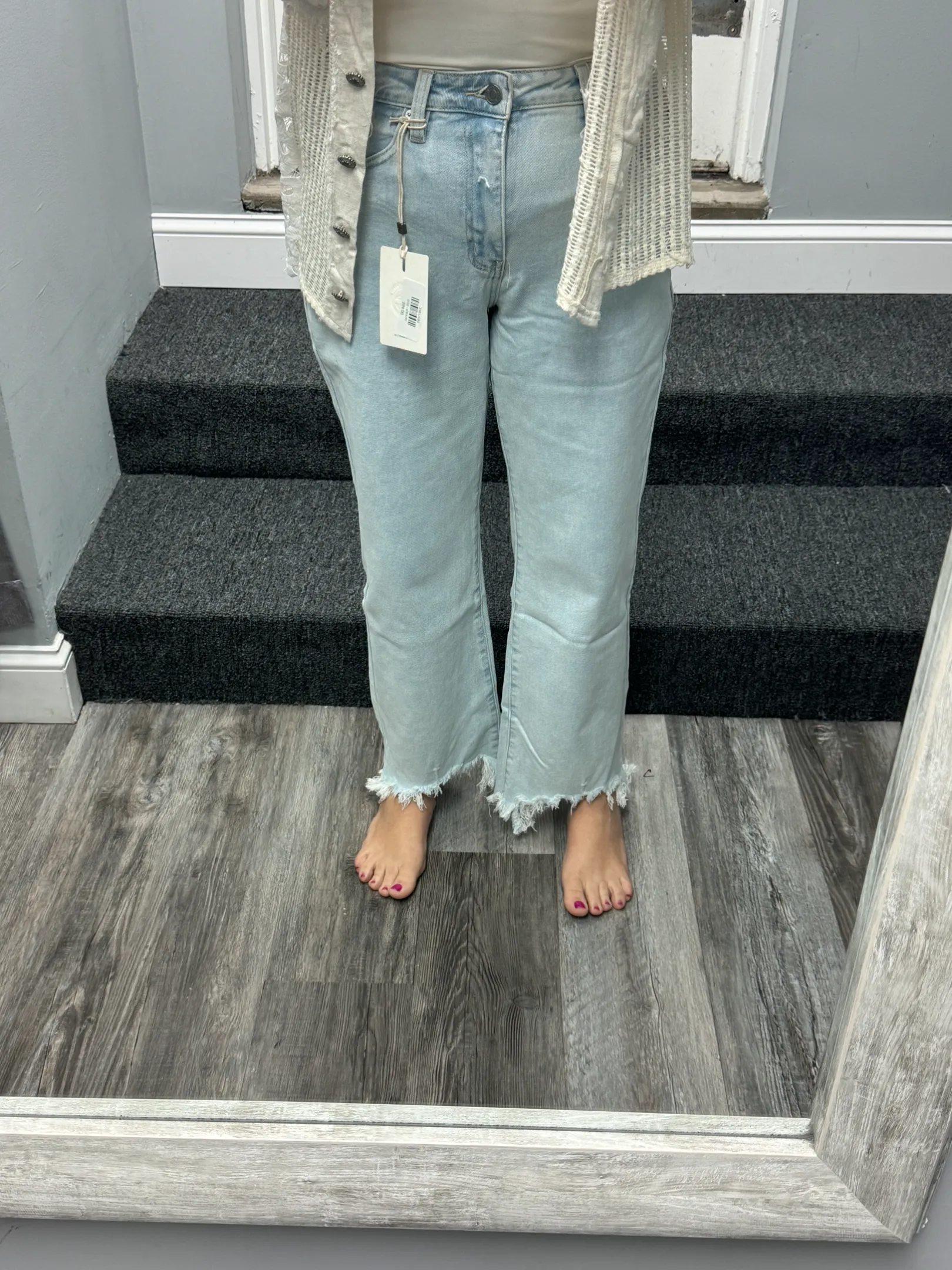 KANCAN HIGH RISE SLIM WIDE LEG JEANS - LIGHT