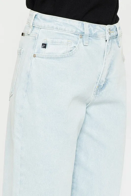 KANCAN HIGH RISE SLIM WIDE LEG JEANS - LIGHT