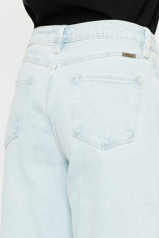 KANCAN HIGH RISE SLIM WIDE LEG JEANS - LIGHT