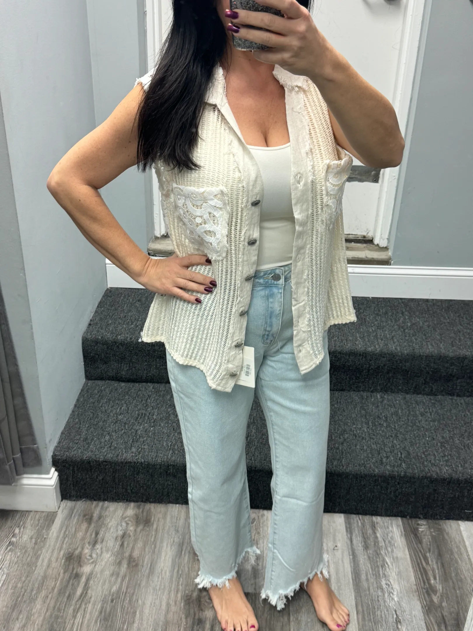 KANCAN HIGH RISE SLIM WIDE LEG JEANS - LIGHT