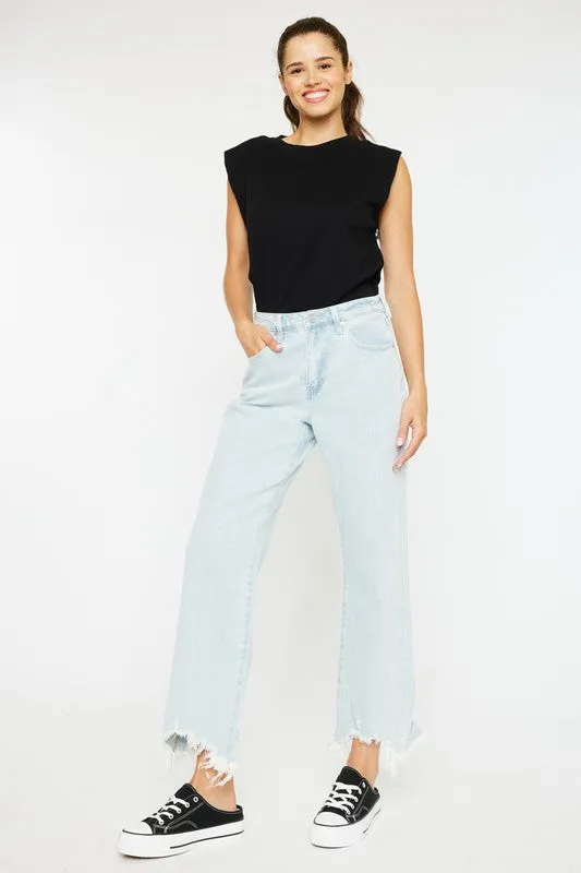 KANCAN HIGH RISE SLIM WIDE LEG JEANS - LIGHT