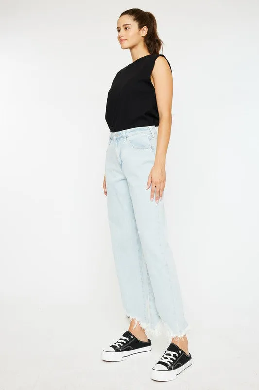 KANCAN HIGH RISE SLIM WIDE LEG JEANS - LIGHT