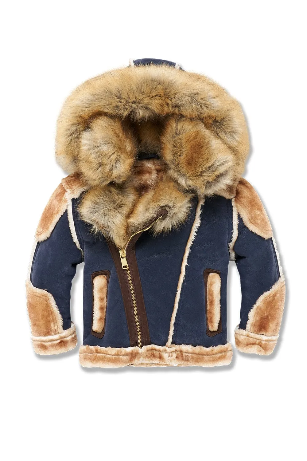 Kids El Jefe Shearling Moto Jacket (Navy)