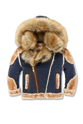 Kids El Jefe Shearling Moto Jacket (Navy)