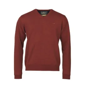 Laksen Grantham Windstopper V-Neck Merino Mens Jumper - Grape
