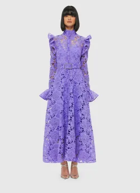 Leo Lin Aliyah Lace Butterfly Sleeve Midi Dress - Lavender