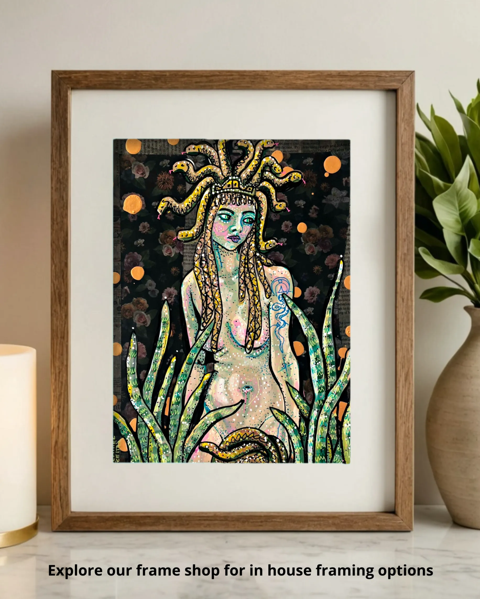 Medusa And The Seasnake - Limited Edition Small Paper Print
