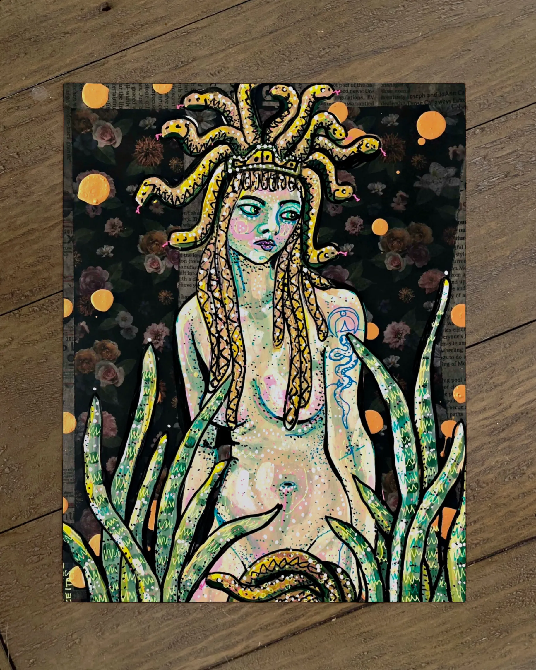 Medusa And The Seasnake - Limited Edition Small Paper Print
