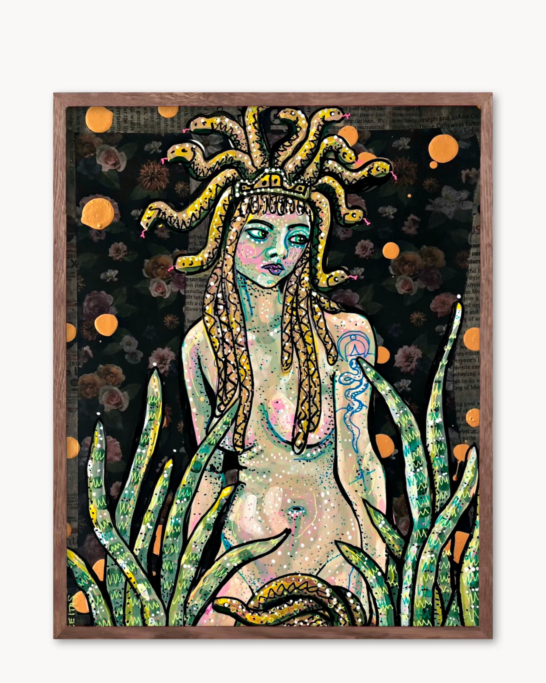 Medusa And The Seasnake - Limited Edition Small Paper Print