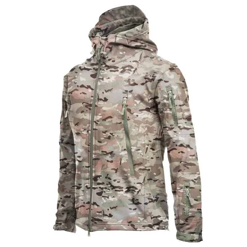 Men Jacket Soft Shell Waterproof Windproof Windbreaker Tactical Coat for Hiking Camping Hunting Thermal Male