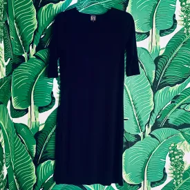 midi slip 3/4 sleeves BLACK