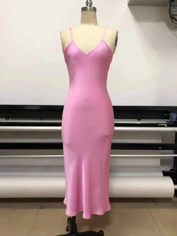 Mulberry Silk Slip Dress in Mango