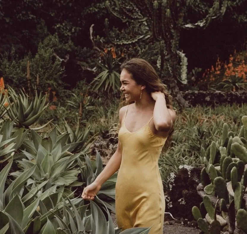 Mulberry Silk Slip Dress in Mango