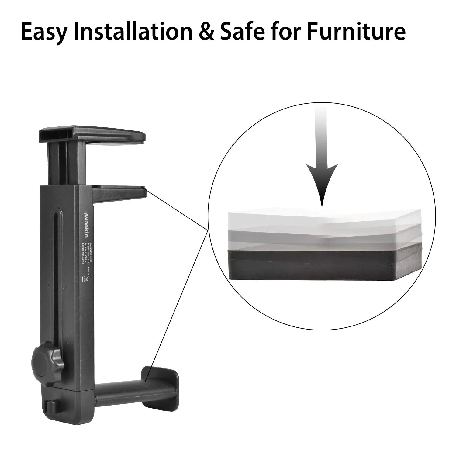 NEETTO HS906 Headphone Stand & Hanger 2 in 1, Above & Under Desk Gaming Headset Holder Mount Hook with Height Adjustable & Rotating Clamp, Earphone Rack with Cable Clip