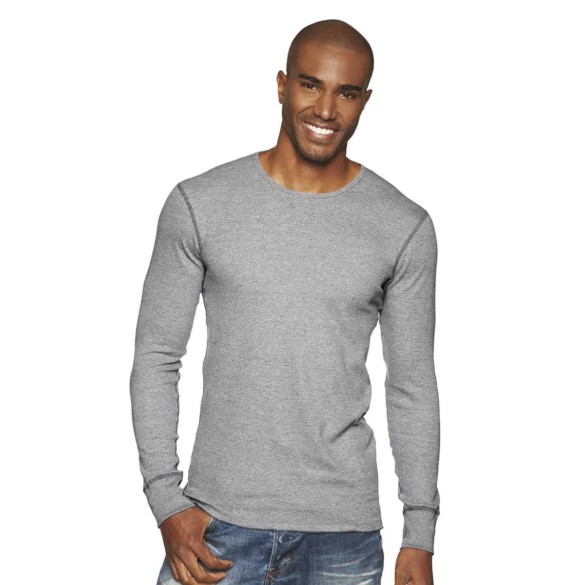 Next level Men's Heather Gray Blended Thermal Tee