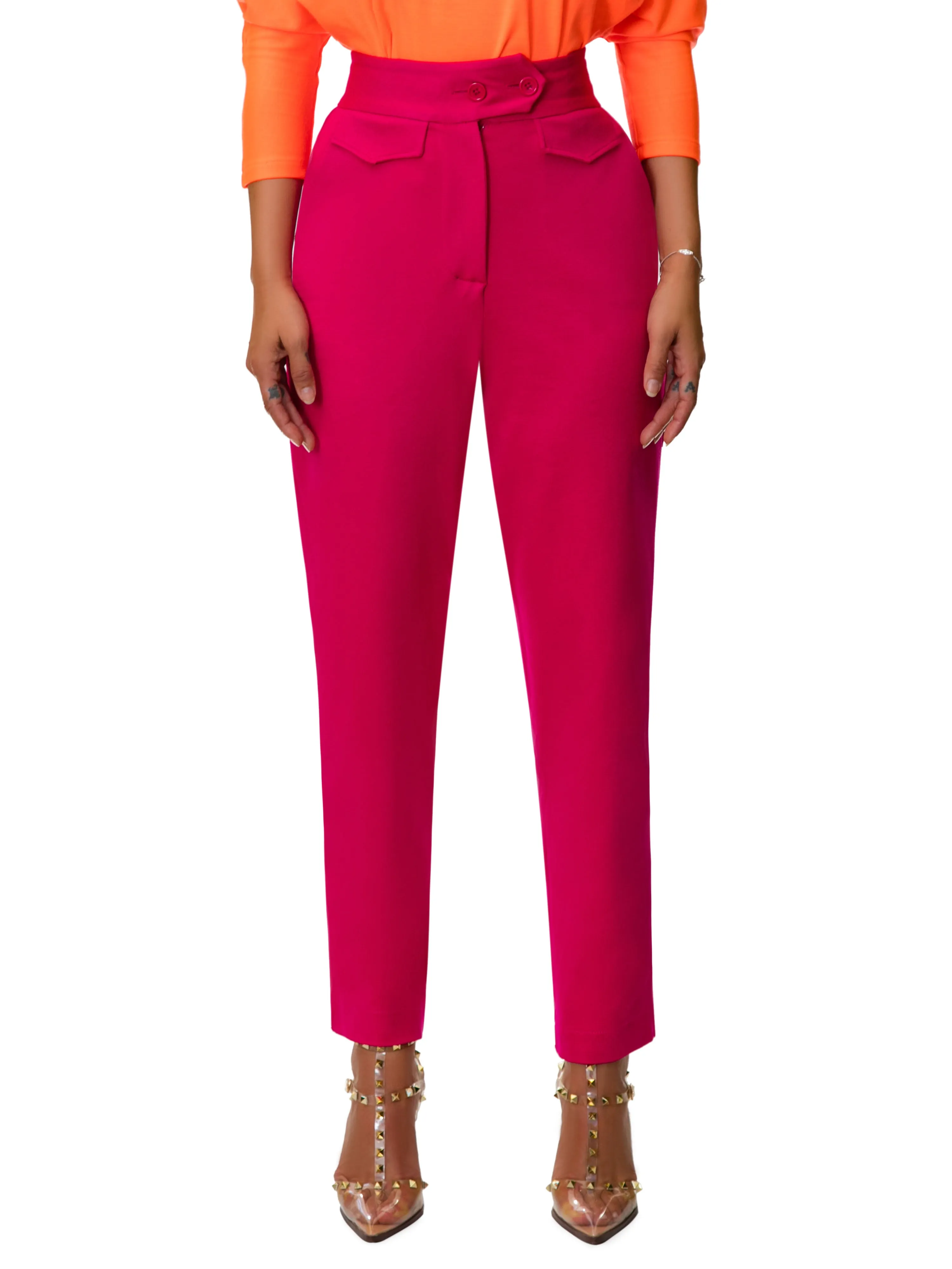 "Rosa" Fuchsia Pegged Pants
