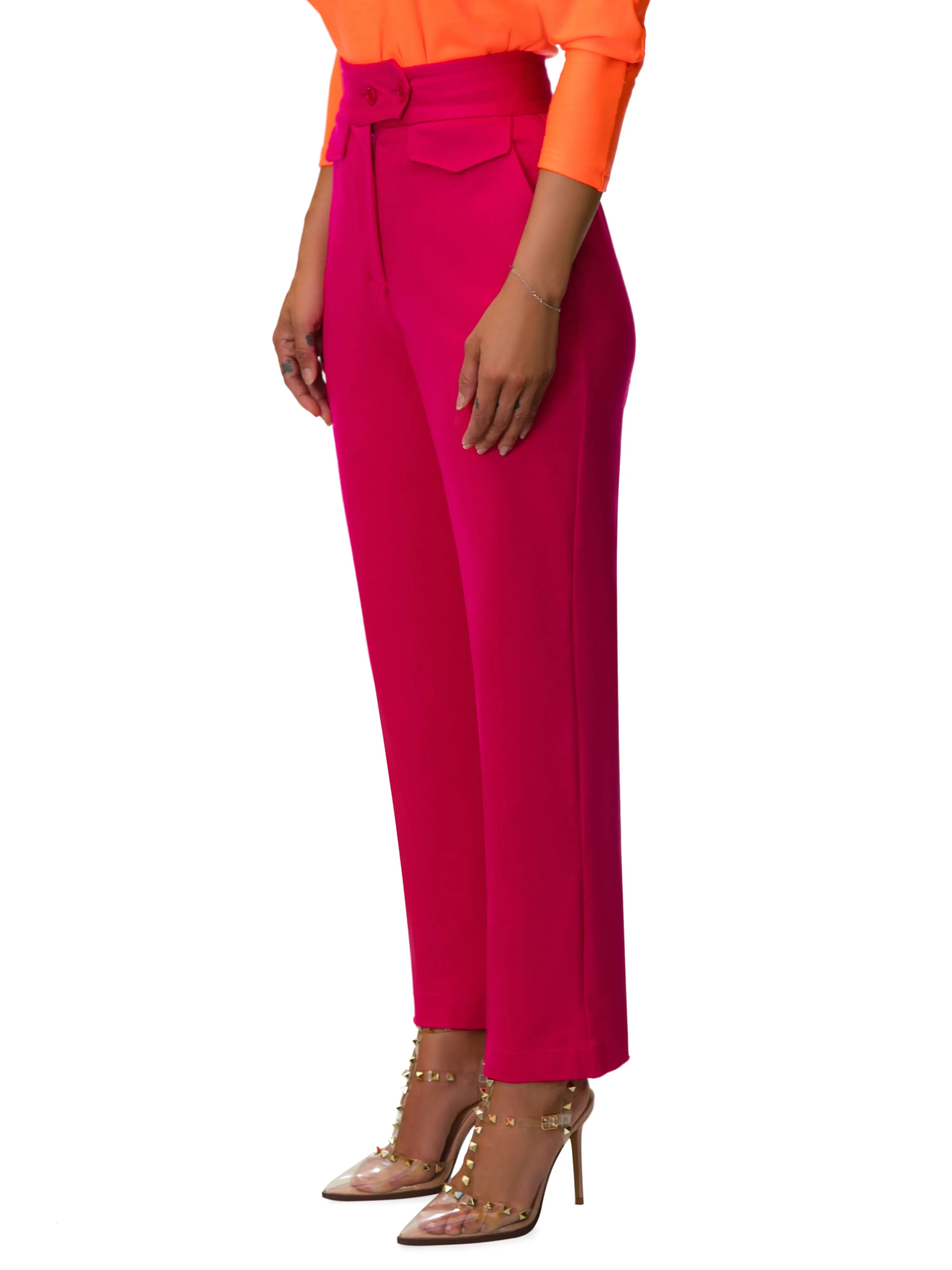 "Rosa" Fuchsia Pegged Pants