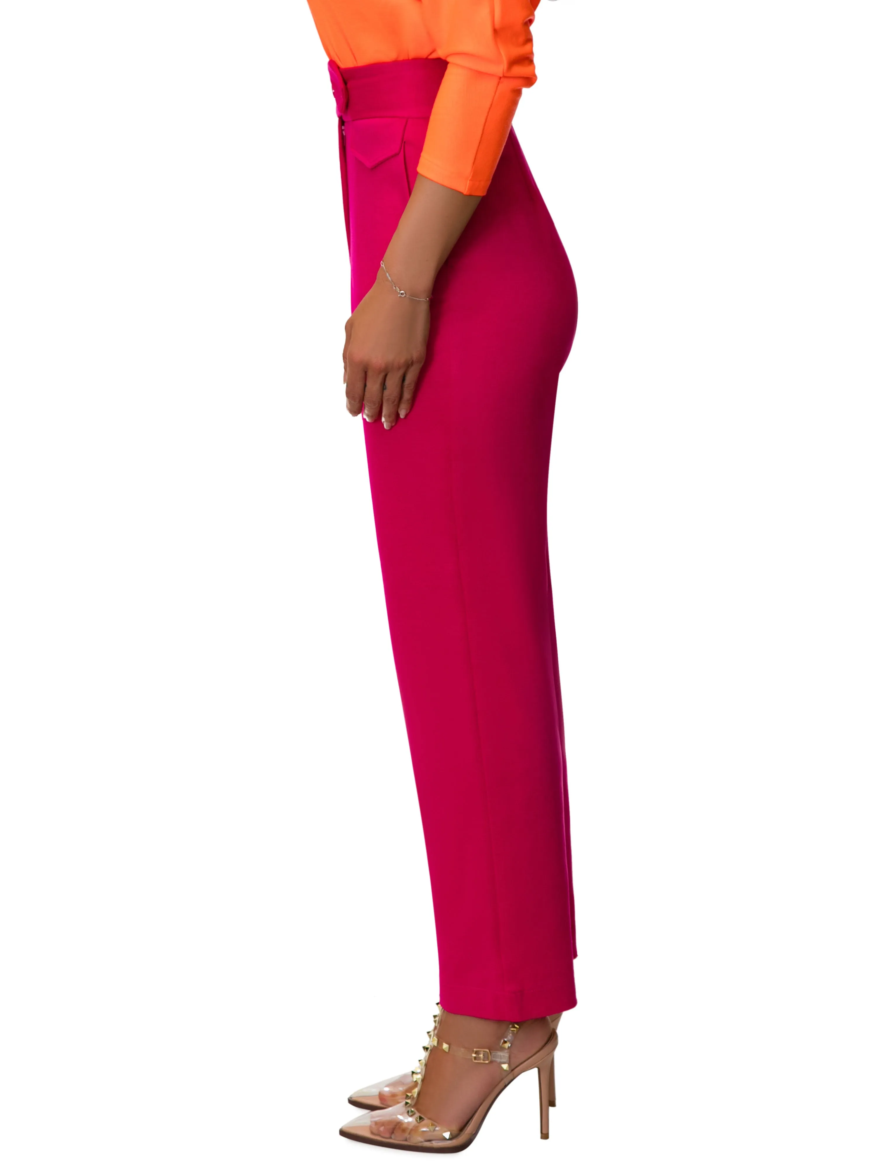 "Rosa" Fuchsia Pegged Pants