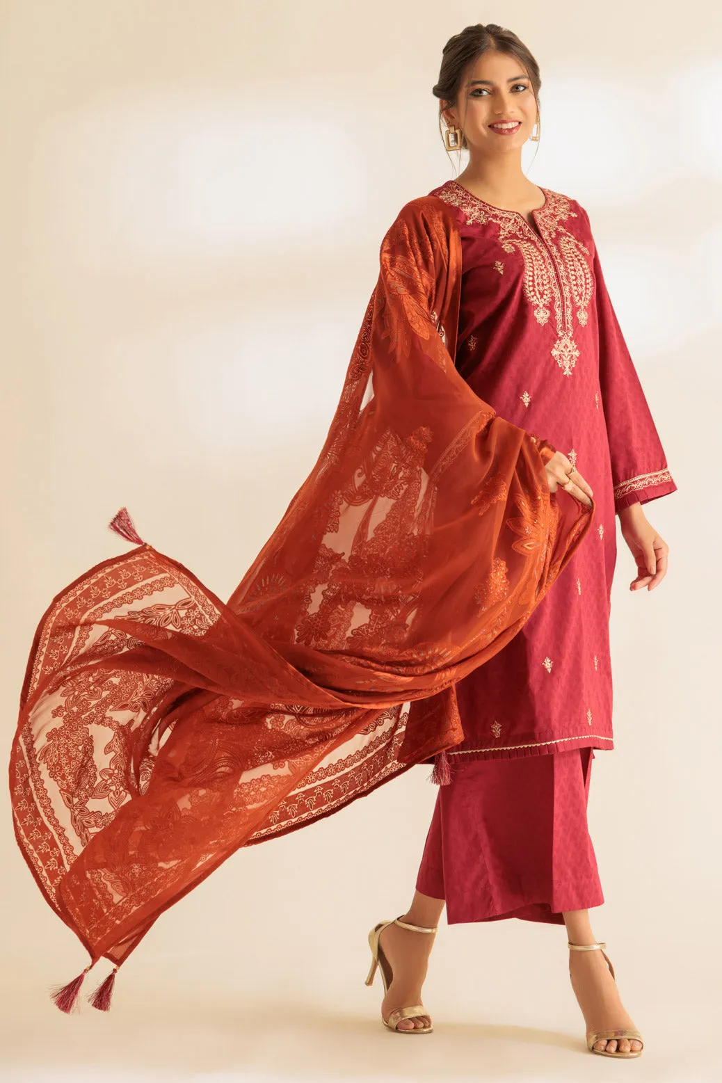 RED-JACQUARD-3 PIECE (SS5243P31)