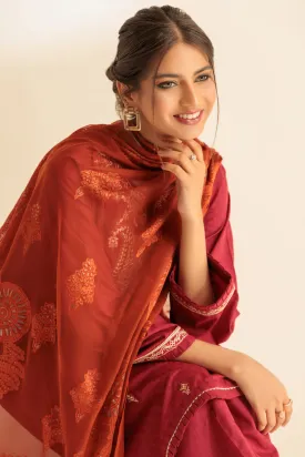 RED-JACQUARD-3 PIECE (SS5243P31)