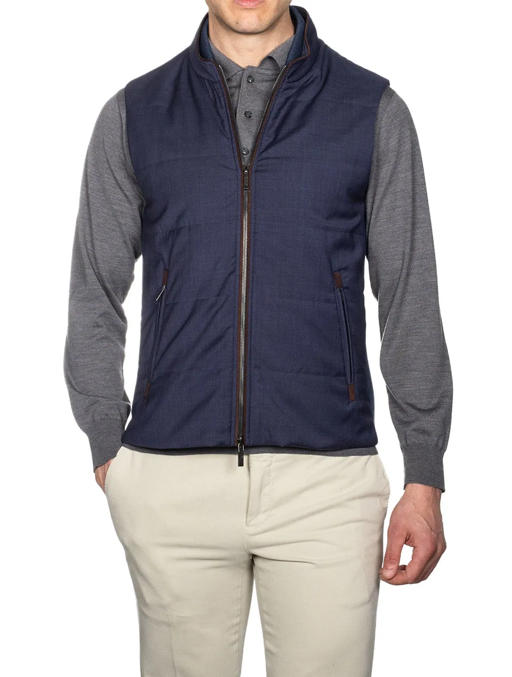 Reda Knit Side Gilet Blue