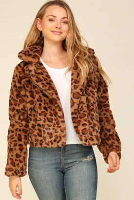 Rene Leopard Faux Fur Jacket
