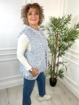 Shaggy Knit Waistcoat - Malissa J | Powdered Blue