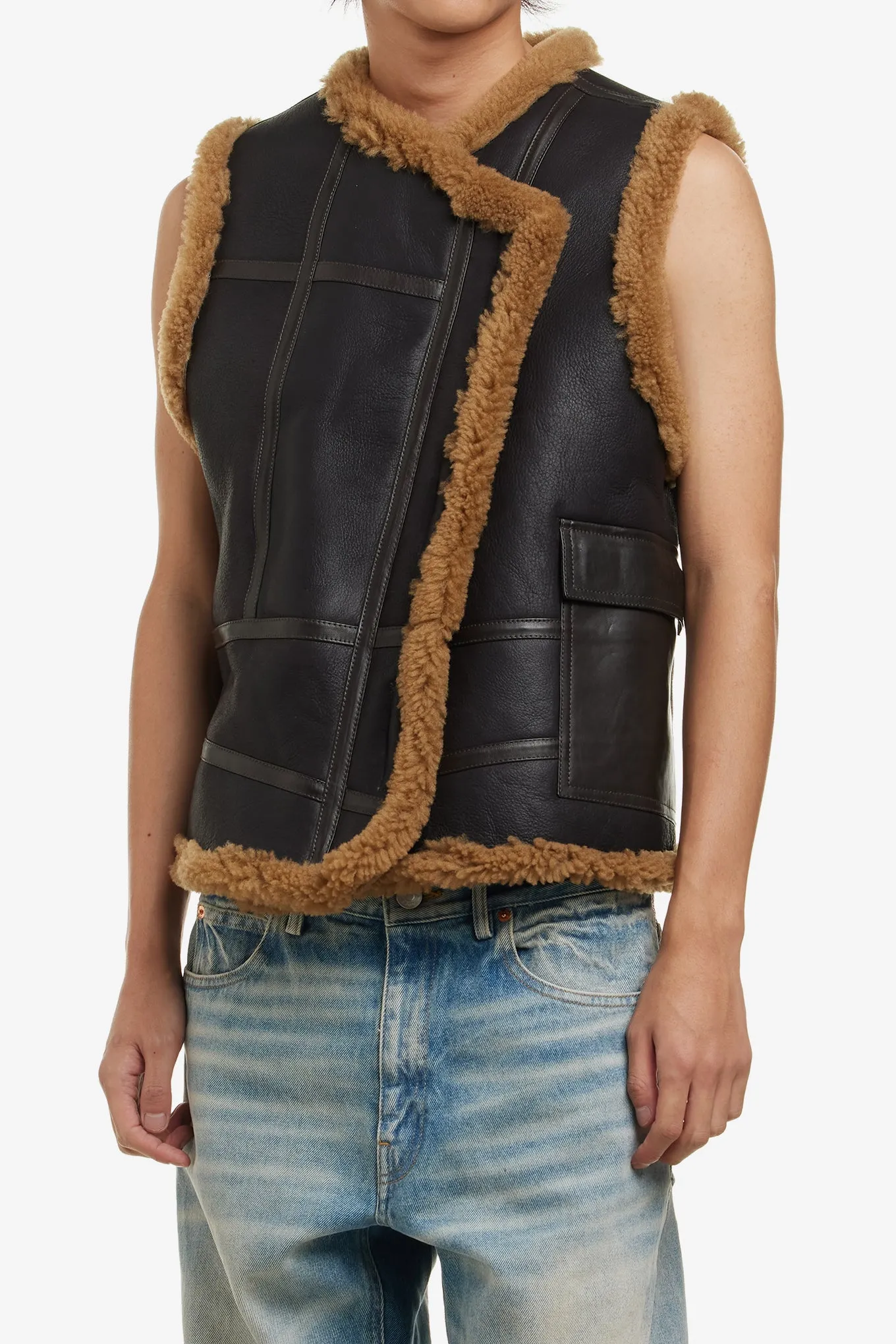 SHEARLING WRAP CARGO TOP