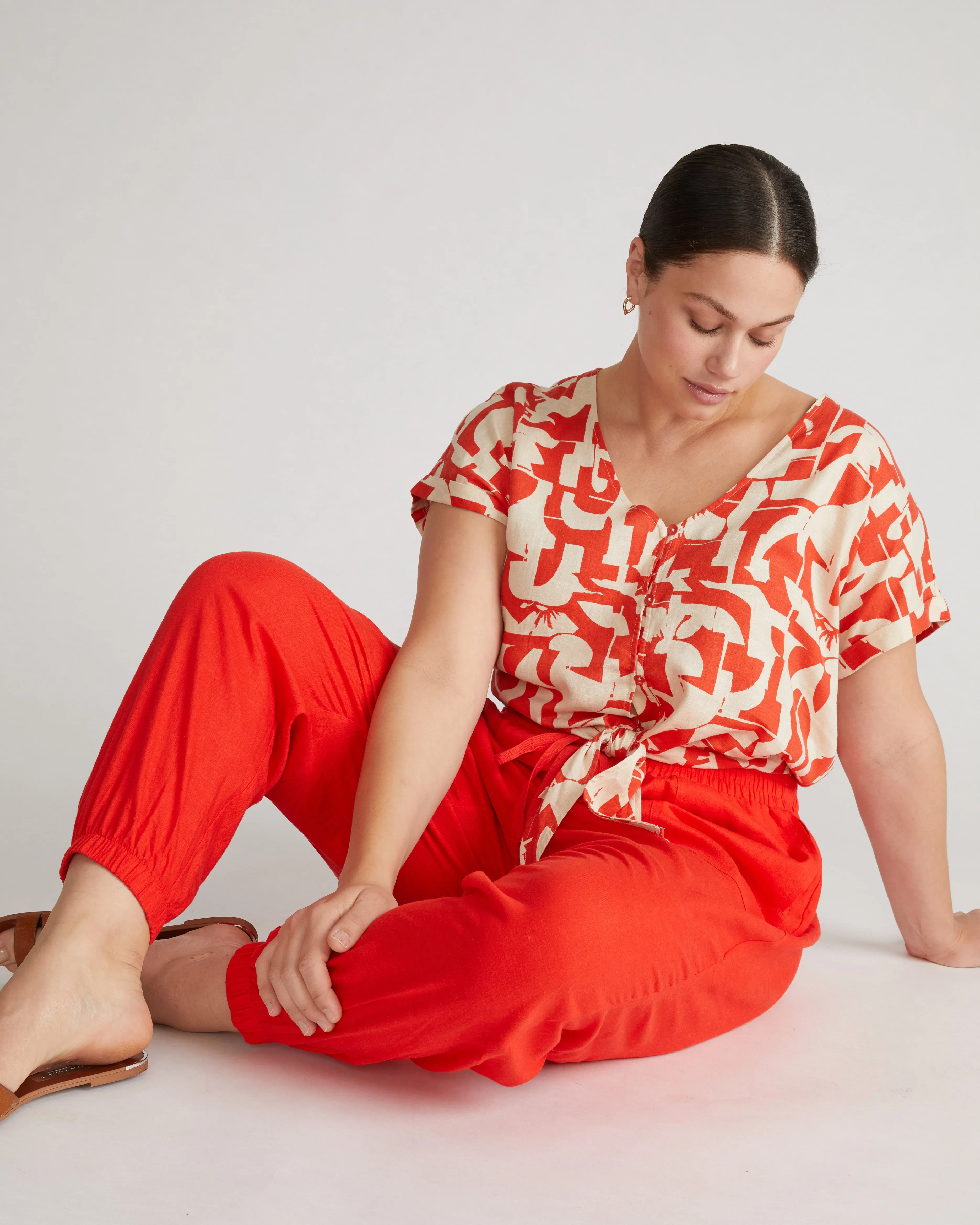 Shoreline Linen Joggers - Shoreline Sunset