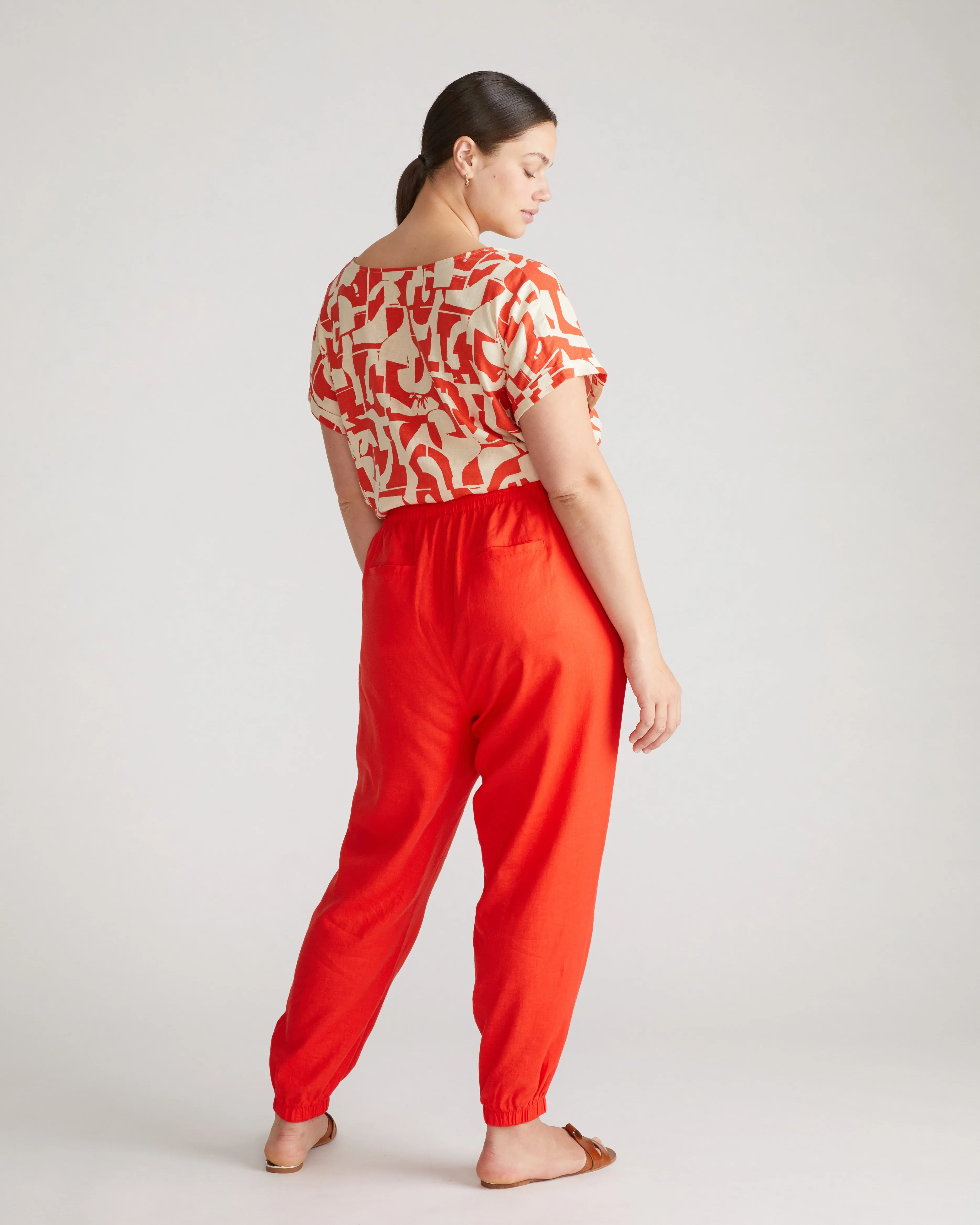 Shoreline Linen Joggers - Shoreline Sunset