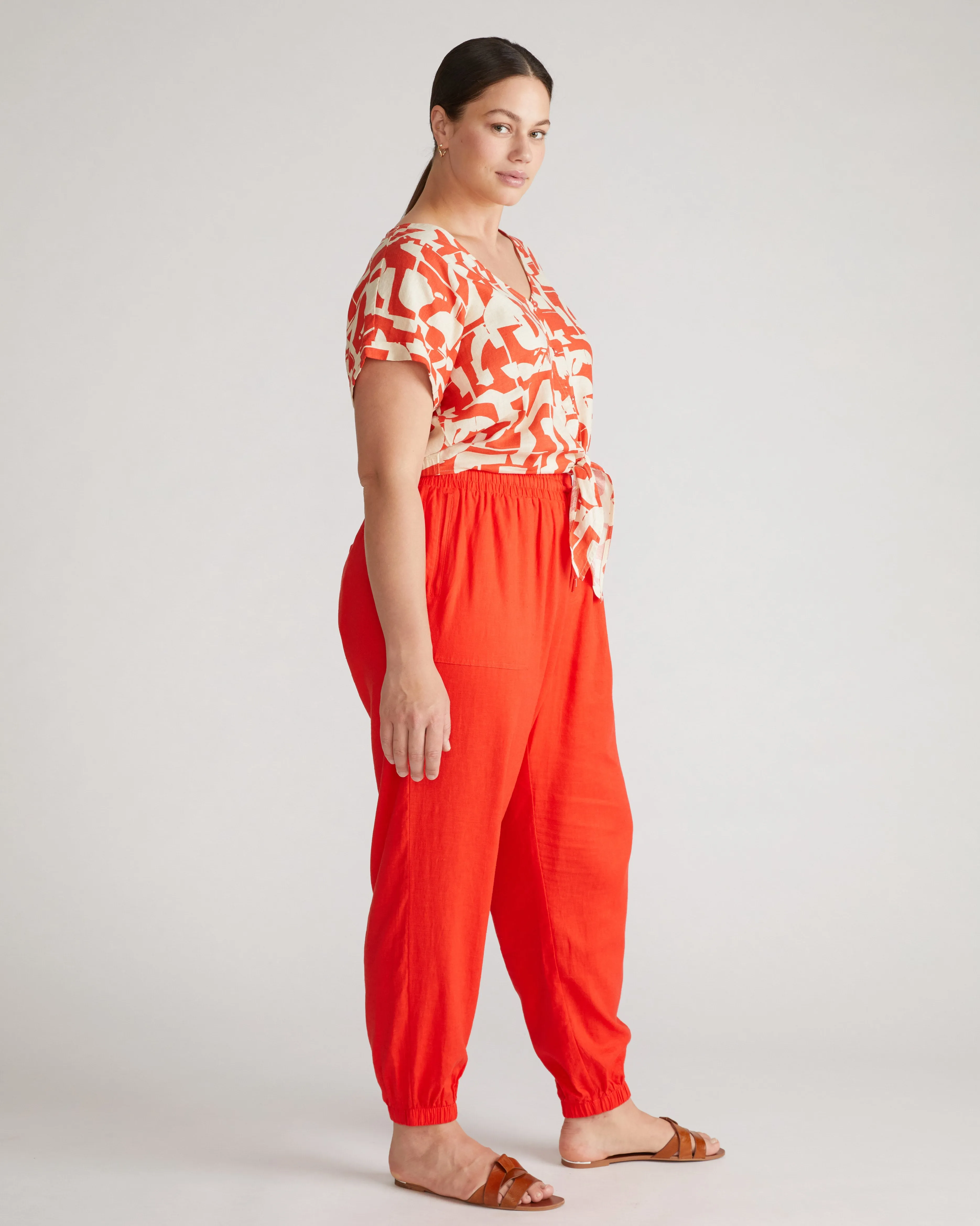 Shoreline Linen Joggers - Shoreline Sunset