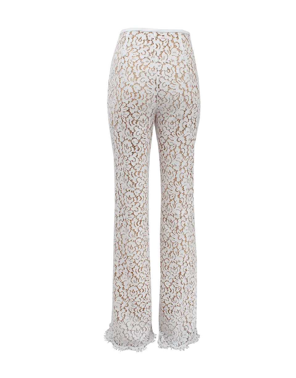 Side Zip Floral Lace Flared Pant