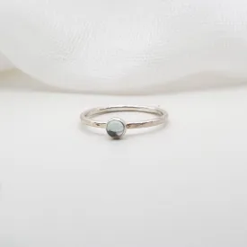 Sky blue topaz 4mm round cabochon Size M 1/2