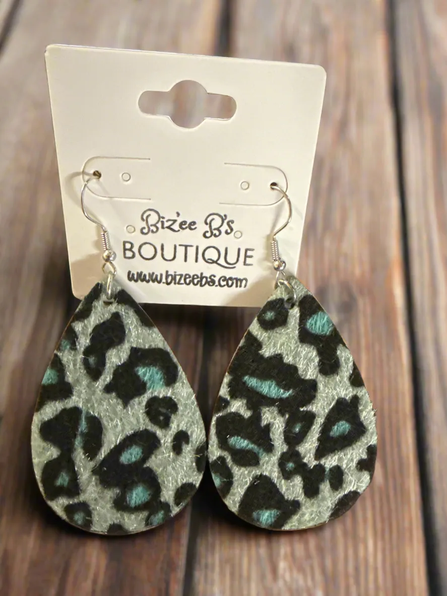 Teardrop Leopard Earrings