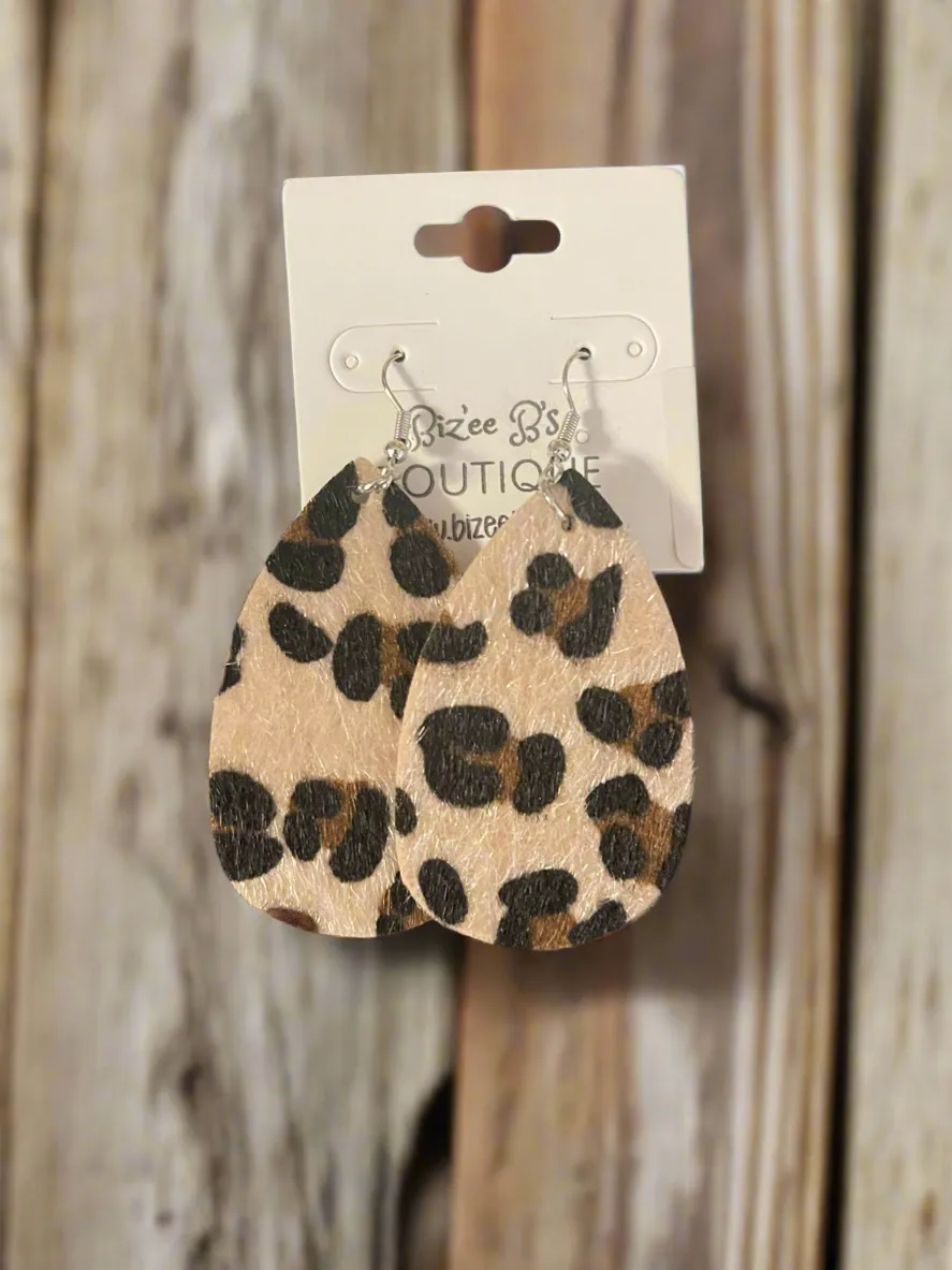 Teardrop Leopard Earrings