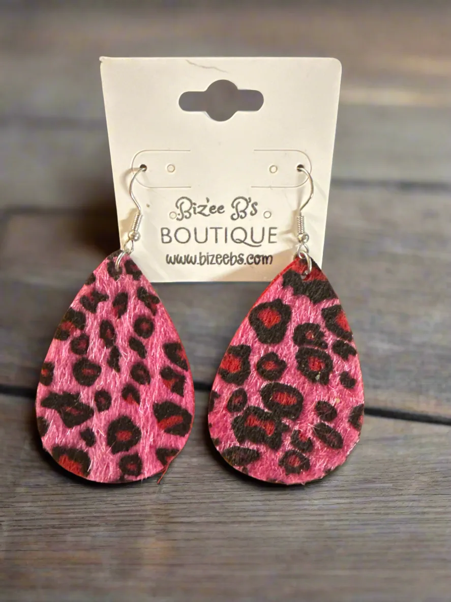 Teardrop Leopard Earrings