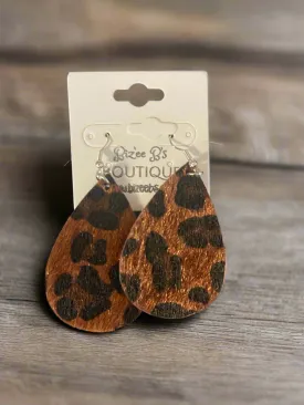 Teardrop Leopard Earrings
