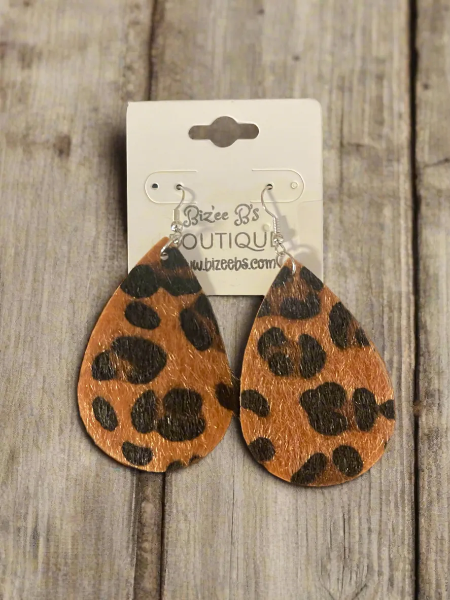 Teardrop Leopard Earrings