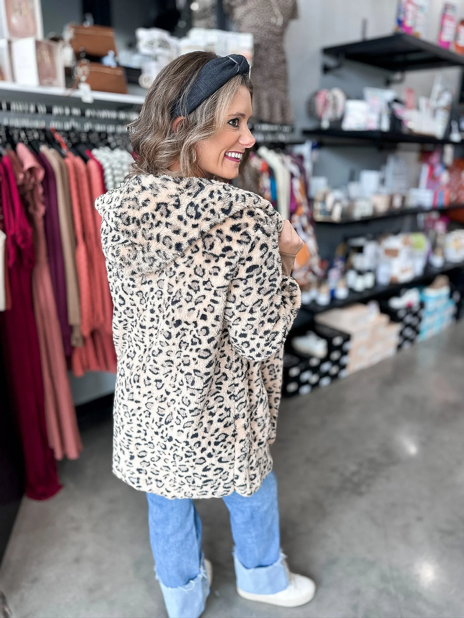 Terry Taupe Leopard Jacket