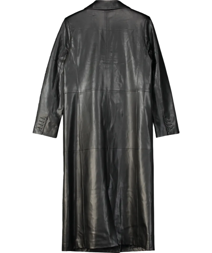 Threadbare Black Faux Leather Coat UK 10