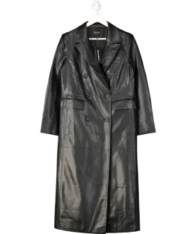 Threadbare Black Faux Leather Coat UK 10