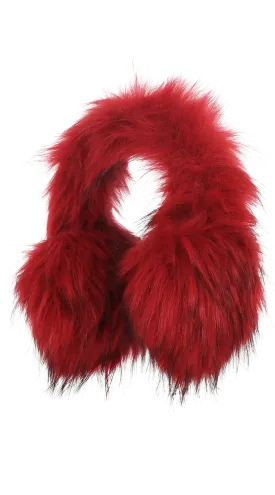 TYLER LAMBERT FURRY EAR MUFFS RED