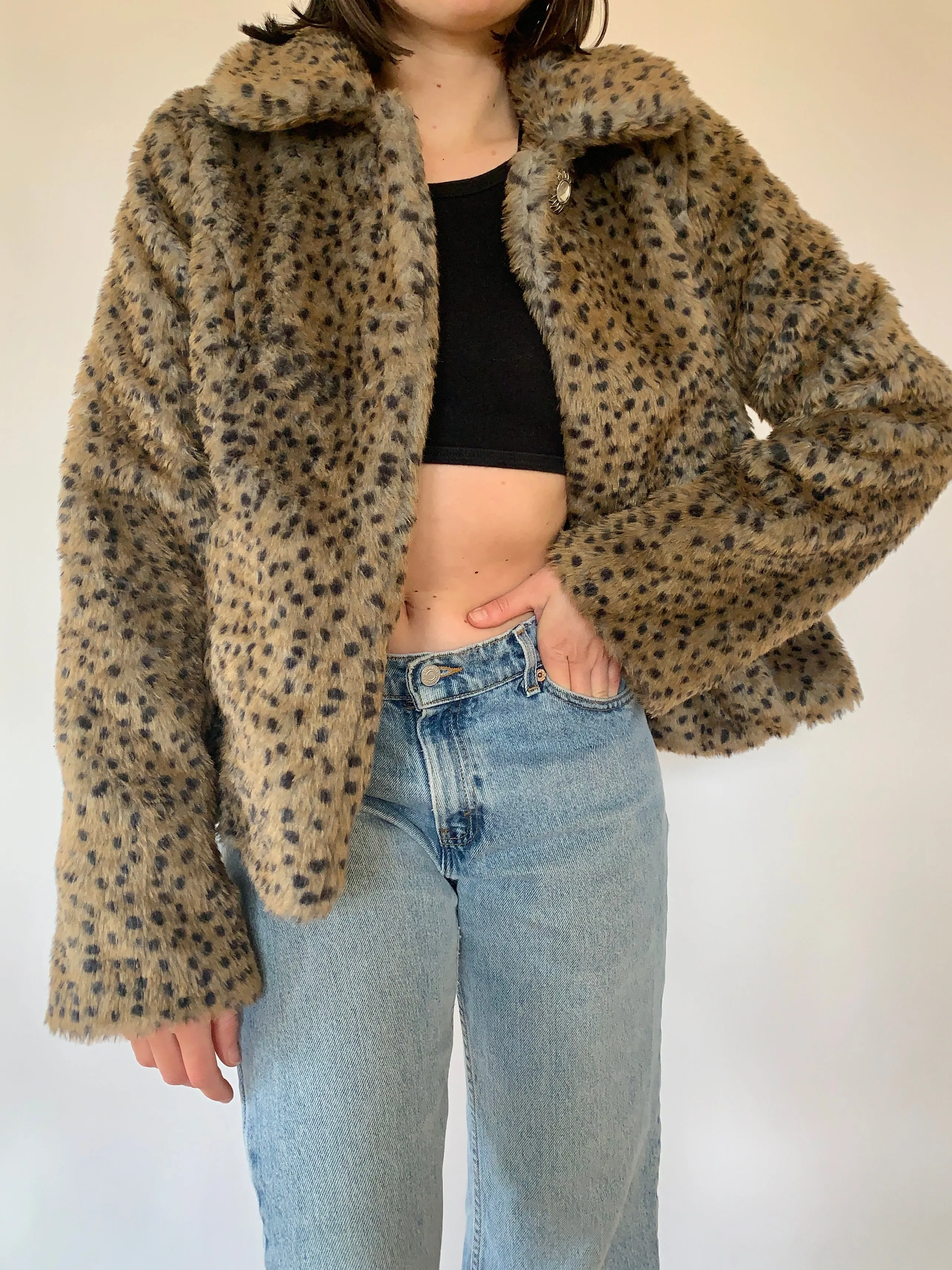 Vintage 1990s Leopard Print Coat