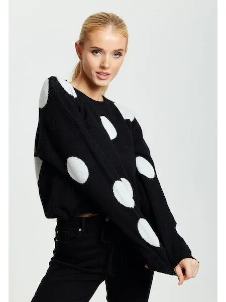 White Polka Dot Women Jumper