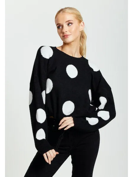 White Polka Dot Women Jumper
