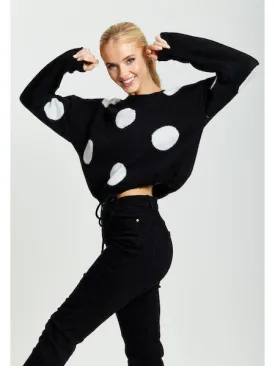 White Polka Dot Women Jumper
