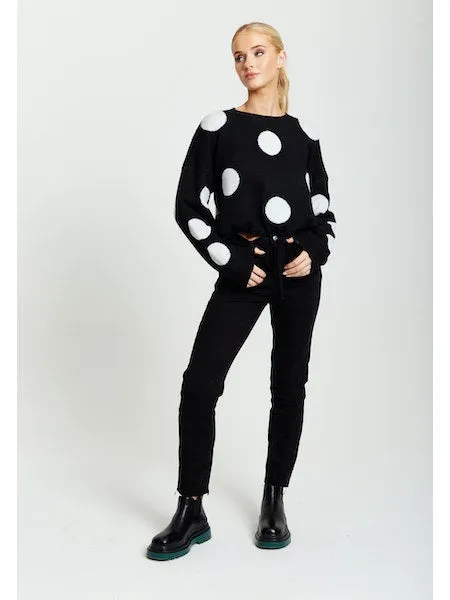 White Polka Dot Women Jumper