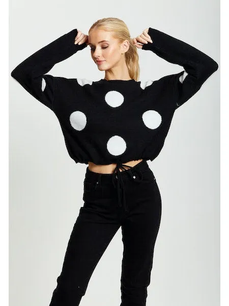 White Polka Dot Women Jumper